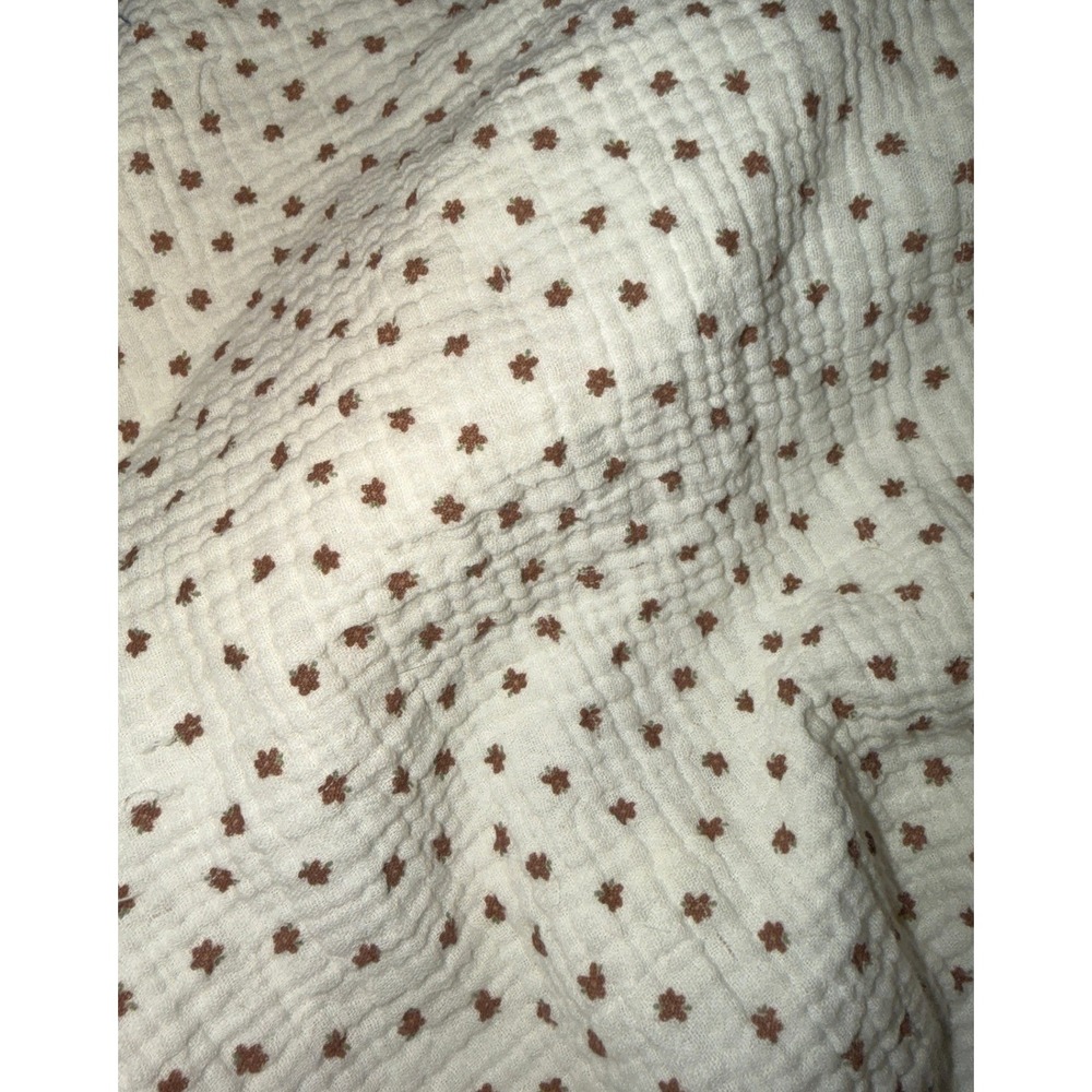Lulumoon- Muslin Cotton Ivory Brown Floral Fitted Crib Sheet